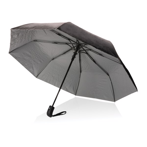 21" Impact AWARE™ RPET 190T Pongee dual colour mini umbrella - Silver