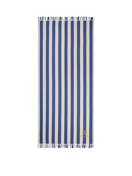 VINGA Serviette hammam GRS Ornos - Bleu / Blanc