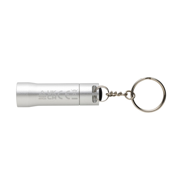 Flash RCS recycled aluminium keychain torch - Silver Grey