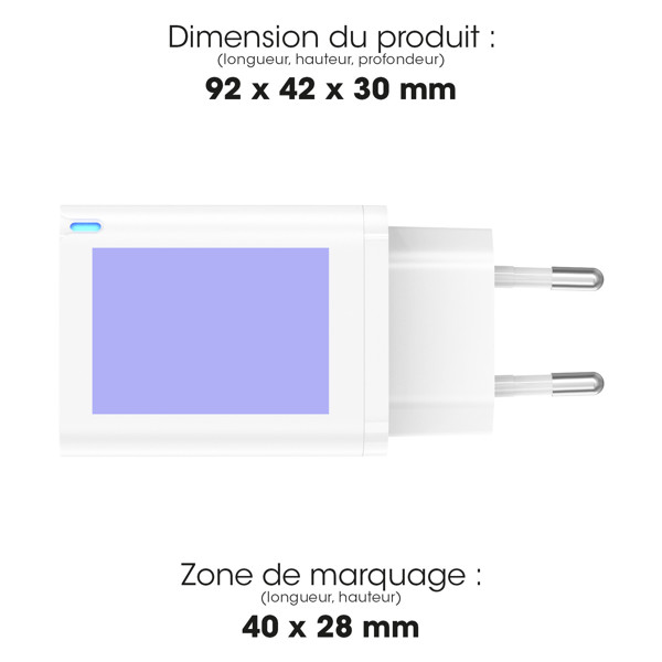 TSUKI - CHARGEUR SECTEUR GaN 45W 2 USB TYPE-C - BLANC