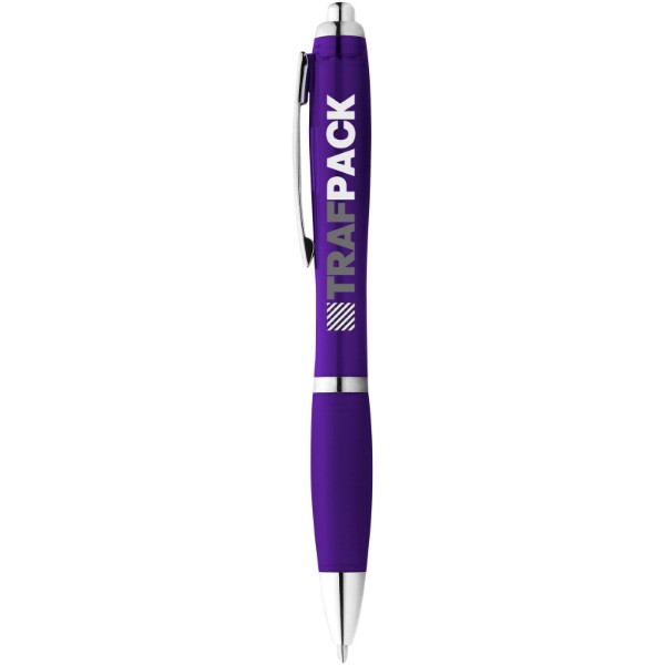 Nash ballpoint pen with coloured barrel and grip - Purple