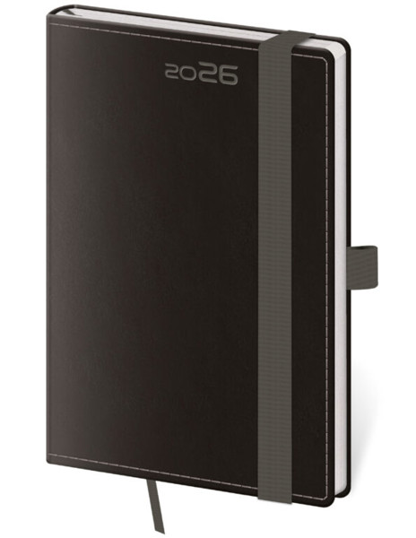 Týdenní diář BD+ 2026, 90x140 - Double Black