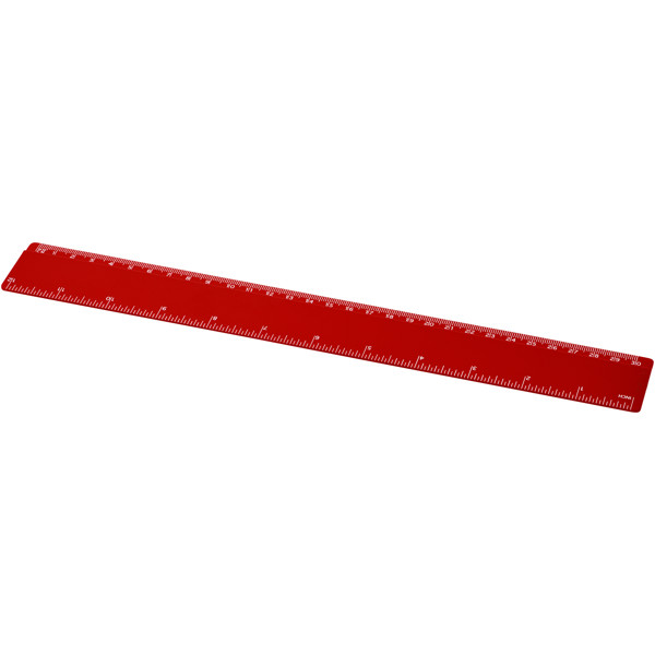 Righello da 30 cm in plastica riciclata Refari - Rosso