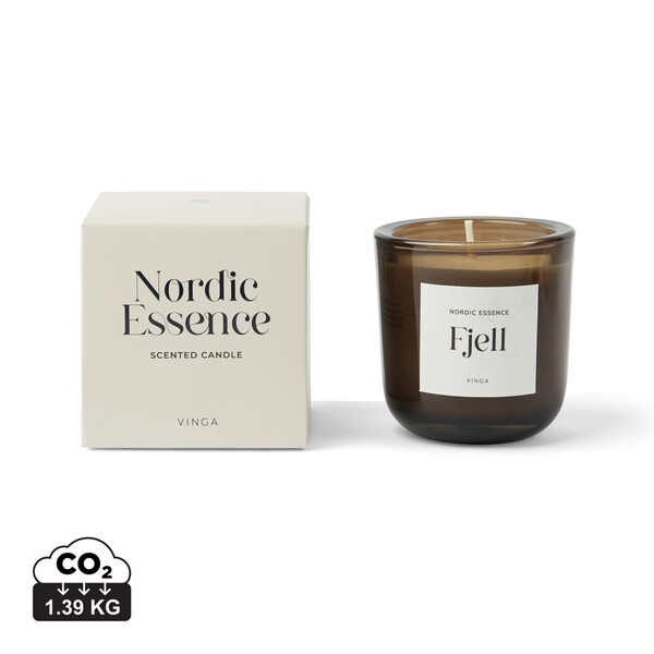 Vinga nordic soy wax candle 20h burn time - White / Brown