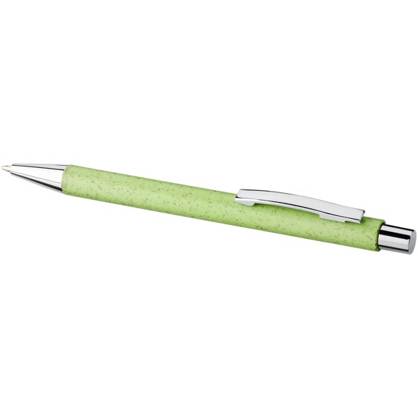 Tual wheat straw click action ballpoint pen - Apple Green
