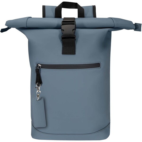Porte-clés rectangulaire à breloques en matériaux recyclés certifié GRS Resi Plus - Bleu hale