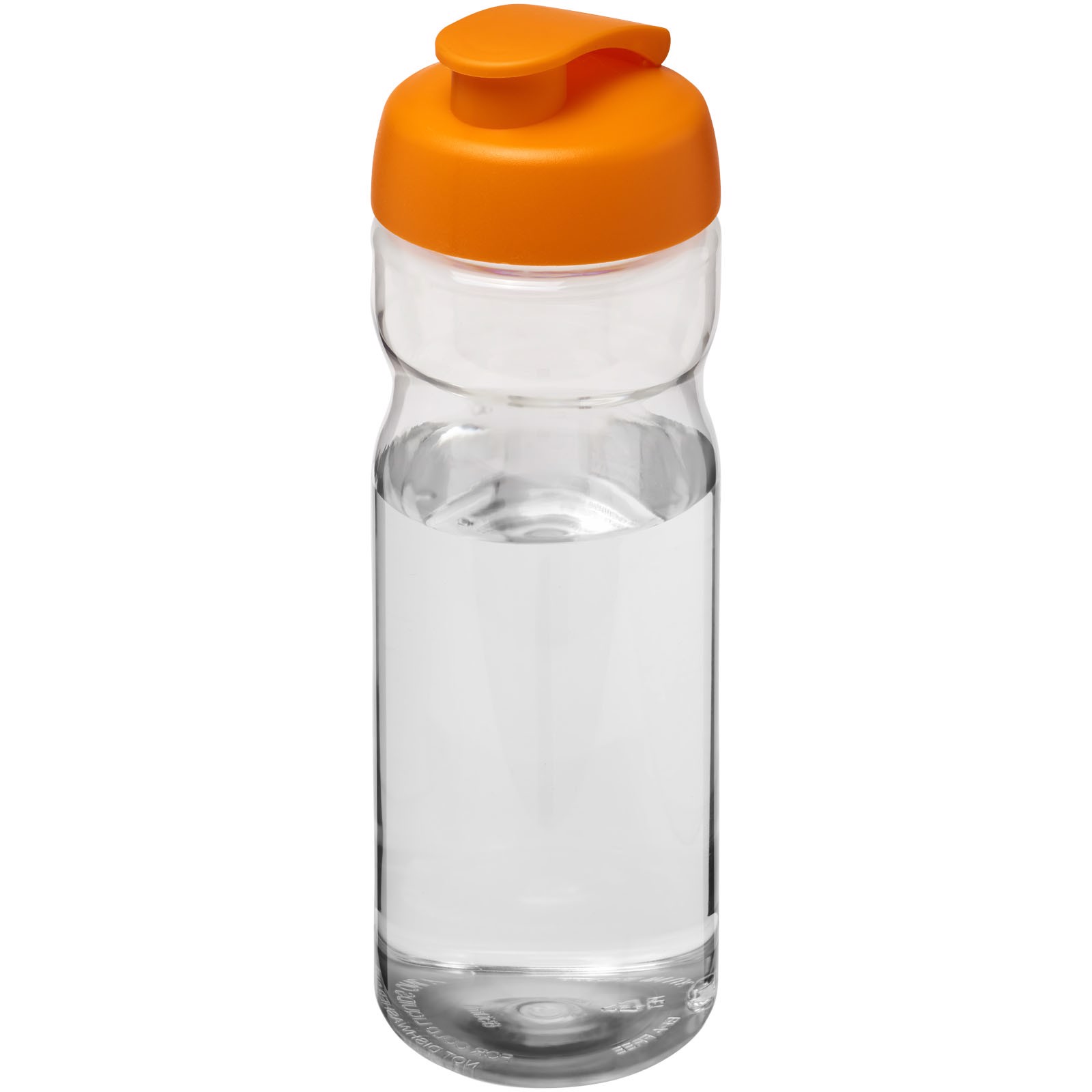 Bidon H2O Base® o pojemności 650 ml z wieczkiem zaciskowym - Przezroczysty / Pomarańczowy