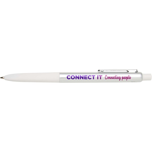 Soffit recycled aluminium click anodized ballpoint pen (blue ink) - White