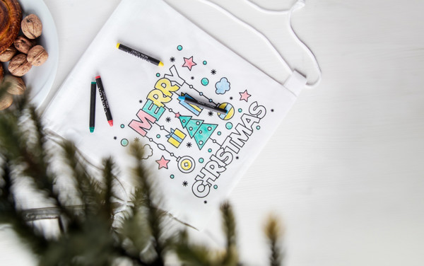 Colouring Drawstring Bag Kertran - White