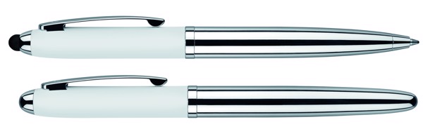 Senator® Stylo À Bille Et Roller En Étui, Set Nautic Soft Touch - Blanc