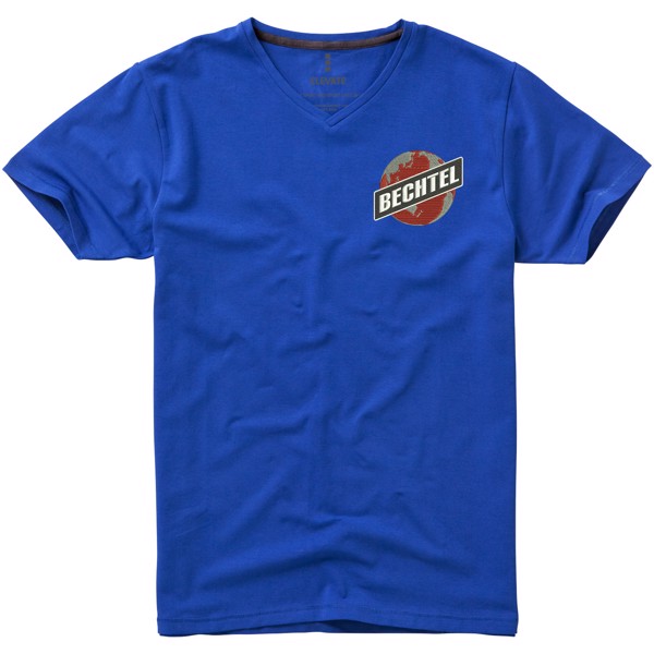Kawartha short sleeve men's GOTS organic V-neck t-shirt - Blue / L