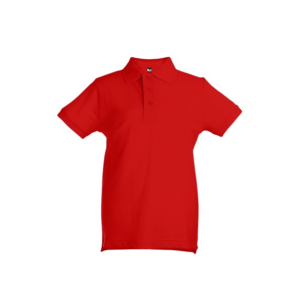 THC ADAM KIDS. Kids short-sleeved 100% cotton piqué polo shirt unisex) - Red / 10