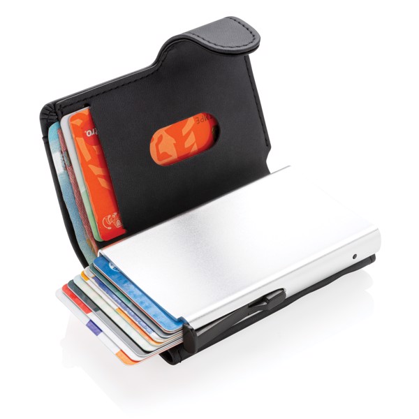 XD - Standard aluminium RFID cardholder with PU wallet