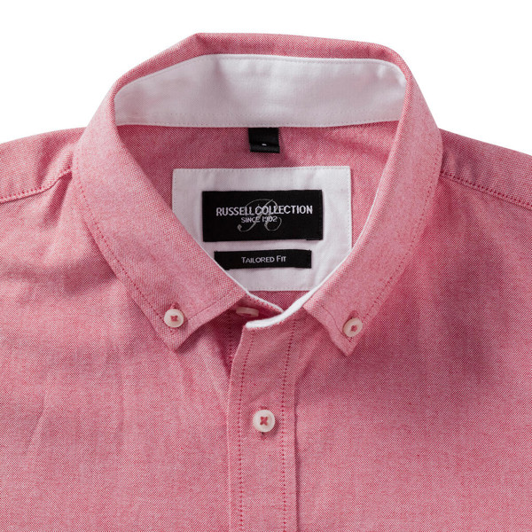 Men'sLS Tailored Washed Oxford Shirt - White / Oxford Blue / 2XL