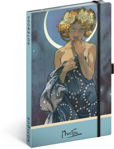 Notique Notes Alfons Mucha – Luna, Tečkovaný, 13 x 21 cm
