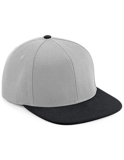 Original Flat Peak 6 Panel Snapback Cap - Grey / Black / One Size