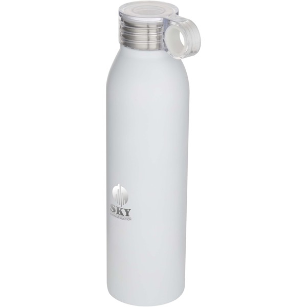 Garrafa de água de aço inoxidável reciclado com certificação RCS de 650 ml "Grom" - Branco
