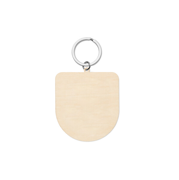 Porte-clés NFC en bois de forme personnalisée - 50mm / Anneau plat - Anneau fendu plat de 30 mm / Emballé dans du papier de soie / Réinscriptible