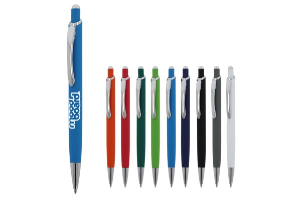 Ball pen Monaco Metal soft touch - White