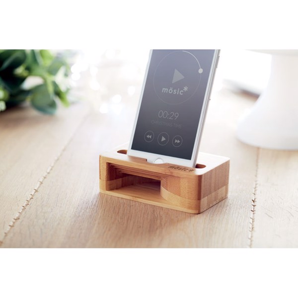 MB - Bamboo phone stand-amplifier Caracol