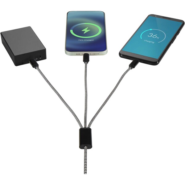 Alphecca recycled aluminium and RPET 5-in-1 charging cable