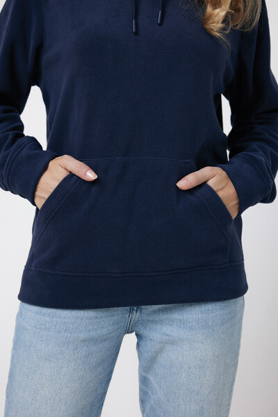 Polaire à capuche en polyester recyclé IQONIQ Trivor - Bleu Marine / L