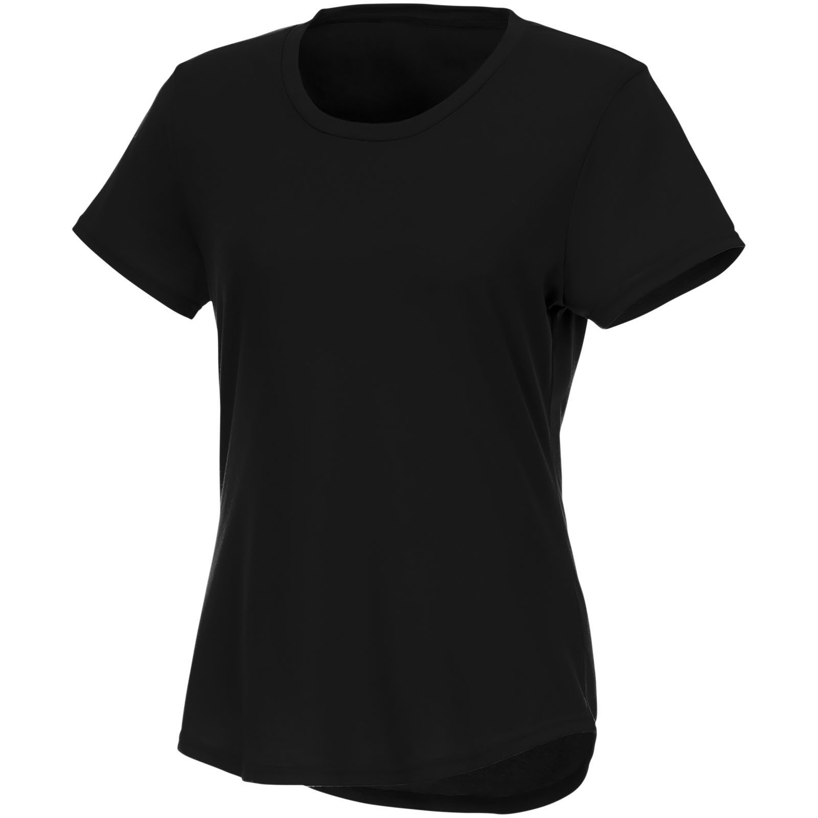 Camiseta de manga corta de material reciclado GRS para mujer "Jade" - Negro intenso / S