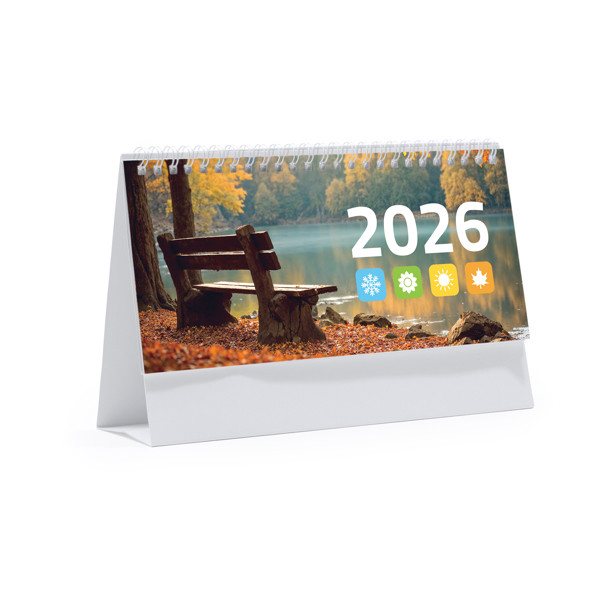 Personalised desk calendar with rings and monthly view