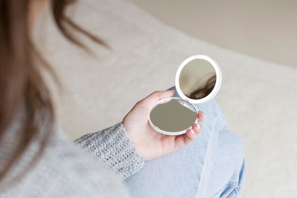 Pocket mirror Mirlo | Recycled - white