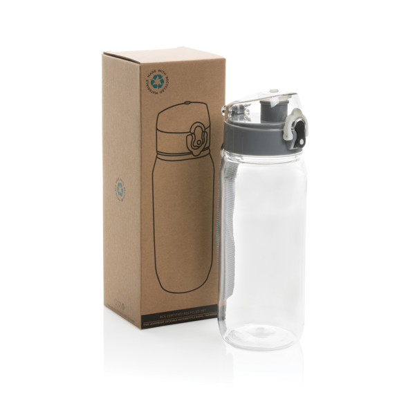 Yide lockable rPET sport bottle, 600ml - Transparent