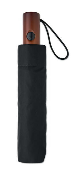 21" auto umbrella wood handle Rayna Fold - Black