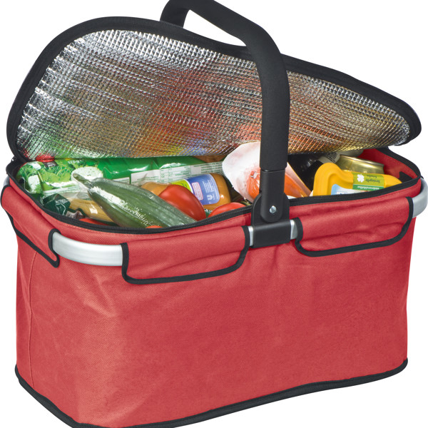 Luxury shopping basket with cooler function - Red