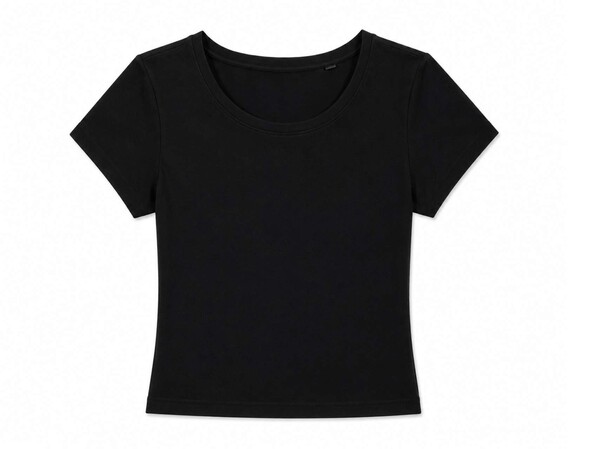 Womens Fitted Crop Top - Black / S