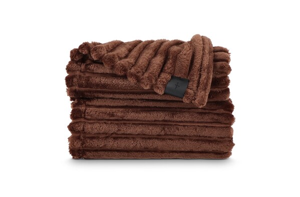 Couverture en polaire recyclée Sagaform Esther 130 x 170 cm - Marron foncé