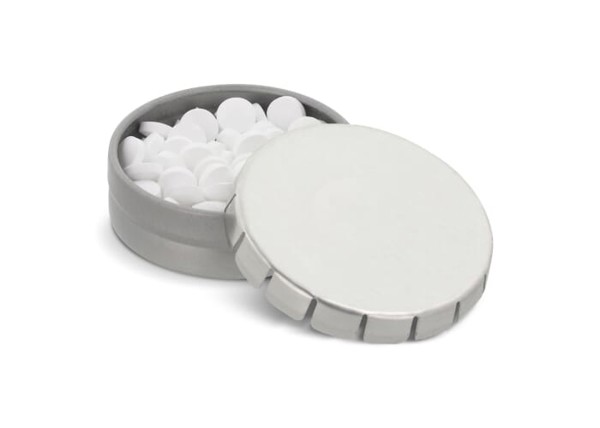 Mini clic tin pebermynteæske - Sølv