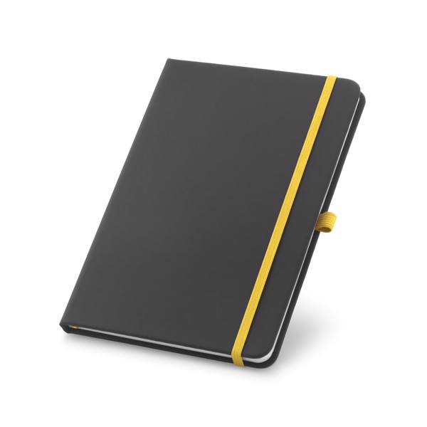 CORBIN. A5 notebook in PU with lined sheets - Yellow