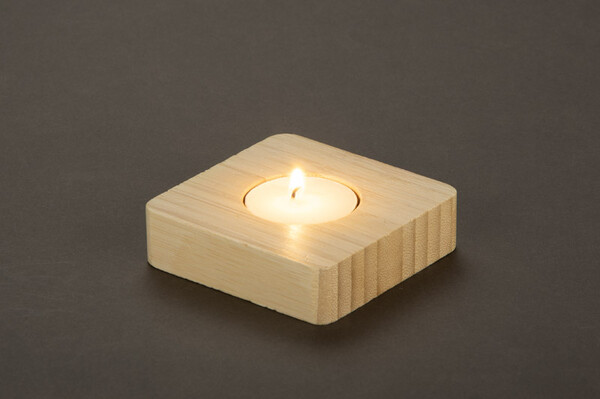Bamboo candle holder with tealight LUMOS