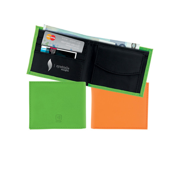 PORTE MONNAIE AVEC BLINDAGE STOP RFID - Vert