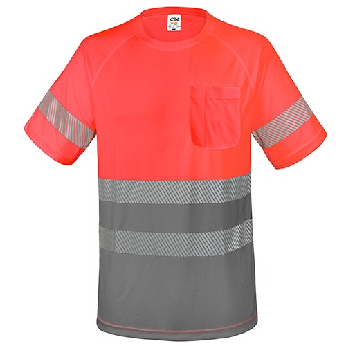 T-SHIRT WITH POCKET AND ELASTIC REFLECTIVE BANDS "QVO"
