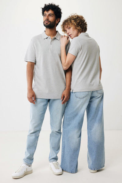 Polo en coton piqué et recyclé Iqoniq Yosemite - Heather Grey / XXL