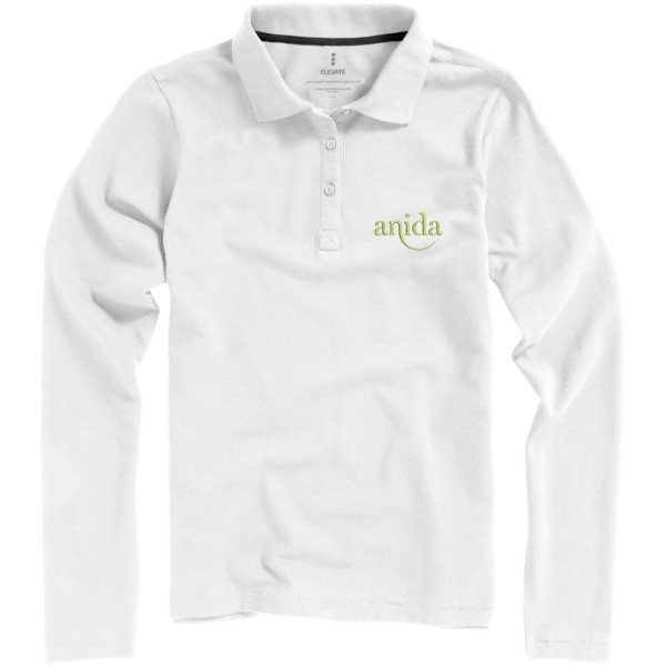 Oakville long sleeve women's polo - White / XL