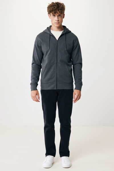 Iqoniq Abisko recycled cotton zip through hoodie - Heather Anthracite / L