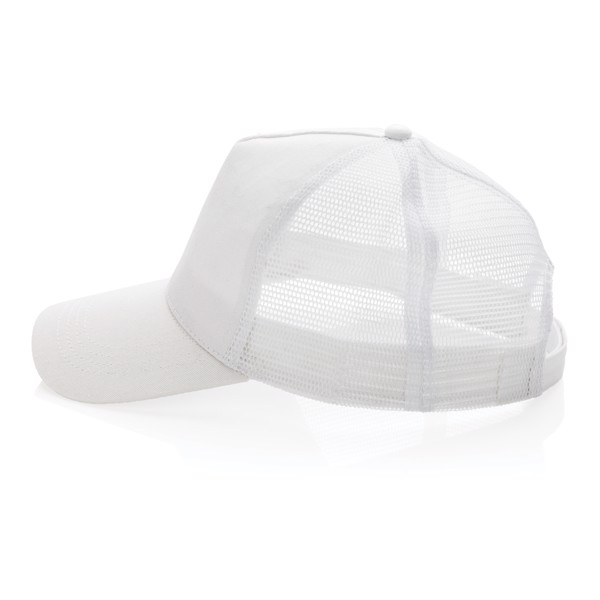 Casquette filet 5 panneaux coton recyclé Impact AWARE™ - Blanc