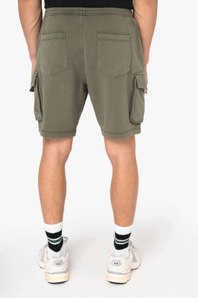 Men’S French Terry Washed  Effect Cargo Shorts - Washed Black / L