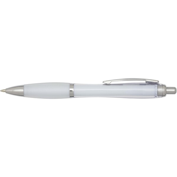 Nash RCS recycled plastic ballpoint pen with coloured barrel and grip (black ink) - Transparent