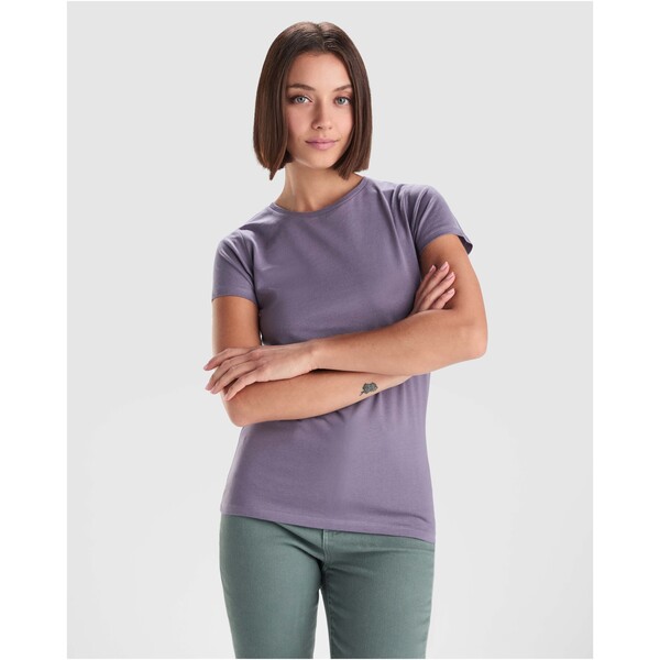 T-shirt de manga curta algodão orgânico para mulher de 175 g/m² "Breda" - Vermelho pálido / 2XL