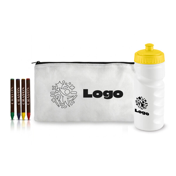 Kit Scolaire pour Enfants - Trousse + Gourde 530 ml + impression