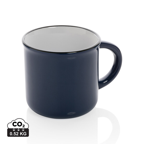 Mug 280ml vintage en céramique - Bleu Marine