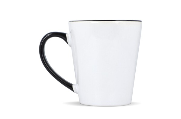 Mug subli Melbourne colored edge & handle 300ml - White / Black
