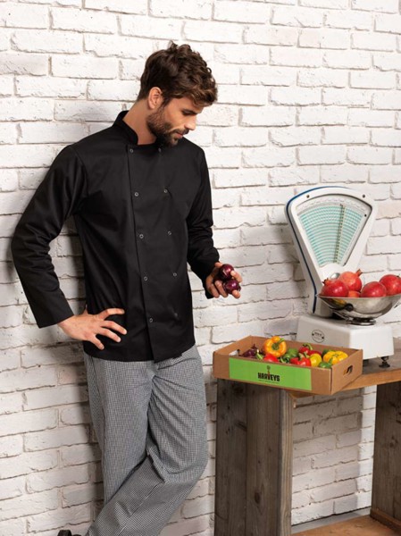 Chef's Long Sleeve Stud Jacket - White / XS